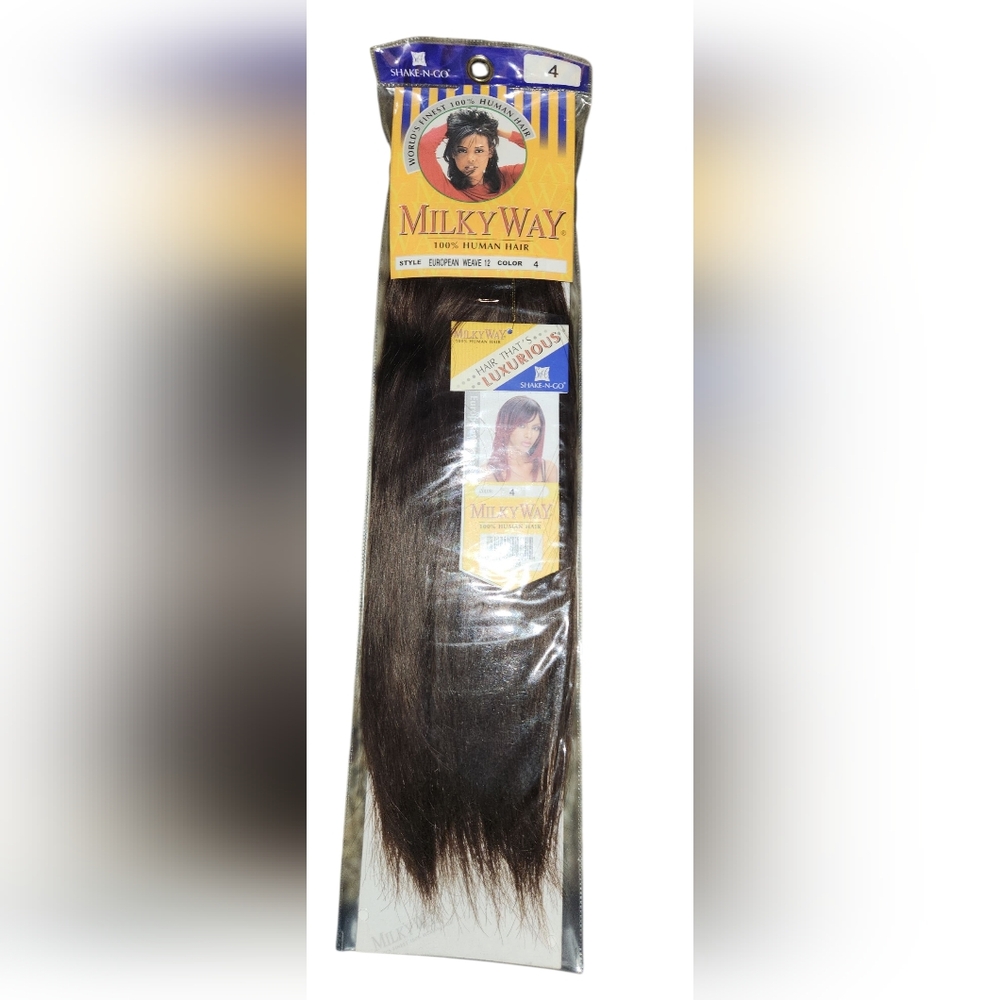 100% Human Hair EUROPEAN WEAVE 12" Color 4